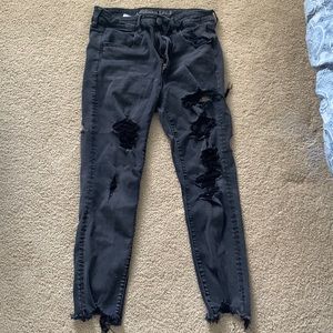 Black ripped American Eagle jeans